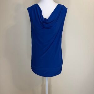 The Limited Blue Cowl Neck Blouse Womens S 90s Corpcore Minimalist